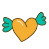 ❤️ Эмодзи «Жёлтые буквы с розовой тенью» для Telegram