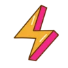 ⚡️ Эмодзи «Жёлтые буквы с розовой тенью» для Telegram