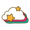 ☁️ Эмодзи «Жёлтые буквы с розовой тенью» для Telegram