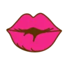 💋 Эмодзи «Жёлтые буквы с розовой тенью» для Telegram