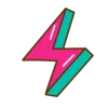 ⚡️ Эмодзи «Жёлтые буквы с розовой тенью» для Telegram