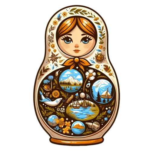 🌊 Стикер «Матрешка» для Telegram