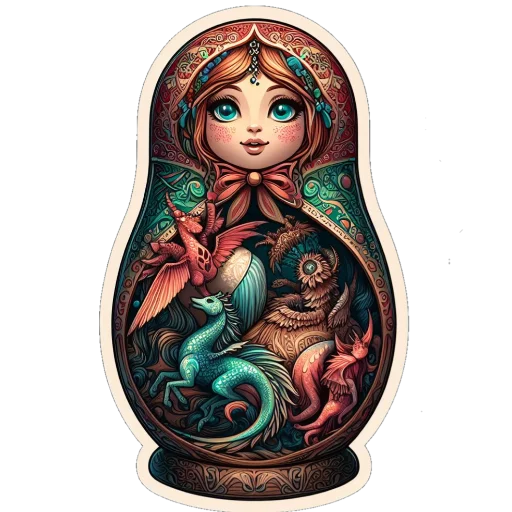 🐉 Стикер «Матрешка» для Telegram