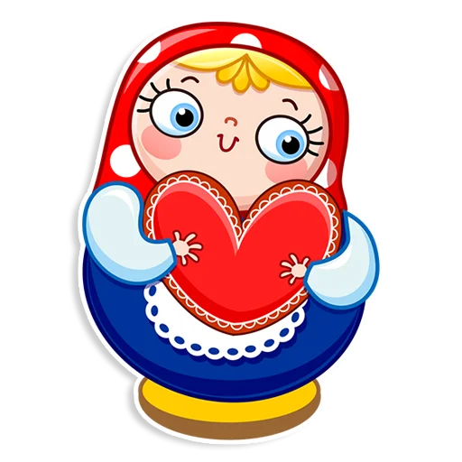 ❤️ Стикер «Матрёшка» для Telegram