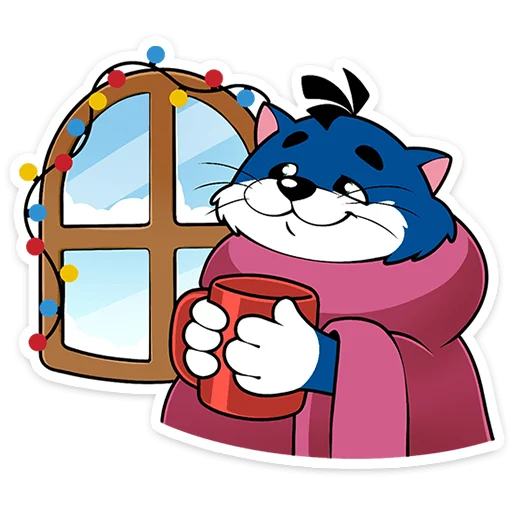 ☕ Стикер «Новогодний Матроскин» для Telegram