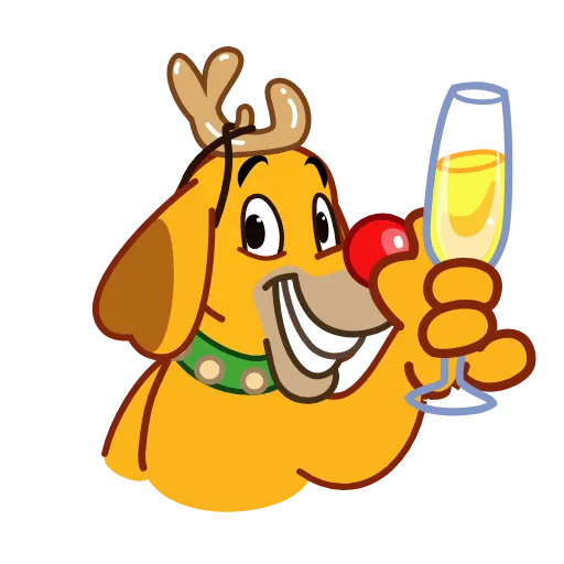 🥂 Эмодзи «Max Christmas Dog» для Telegram