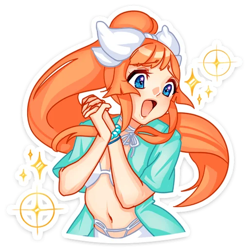 🤩 Стикер «Мей на каникулах» для Telegram