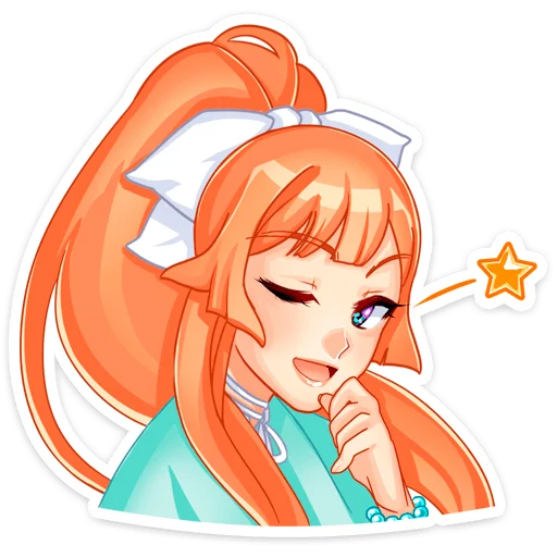 👩‍🦰 Стикер «Мей на каникулах» для Telegram