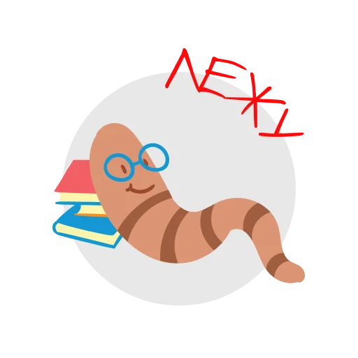🙃 Стикер «Книжный червь» для Telegram