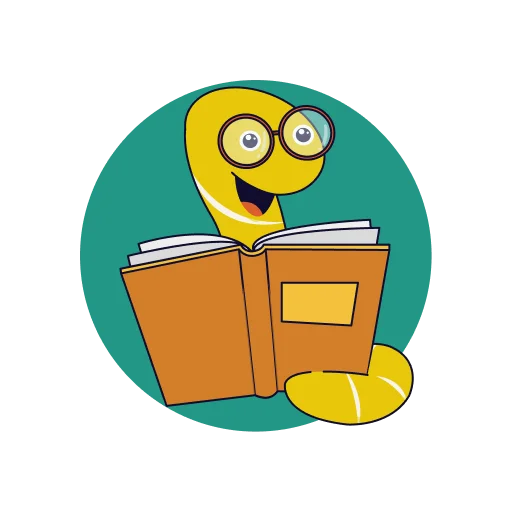 😅 Стикер «Книжный червь» для Telegram