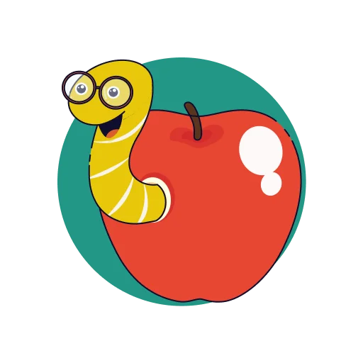 😊 Стикер «Книжный червь» для Telegram