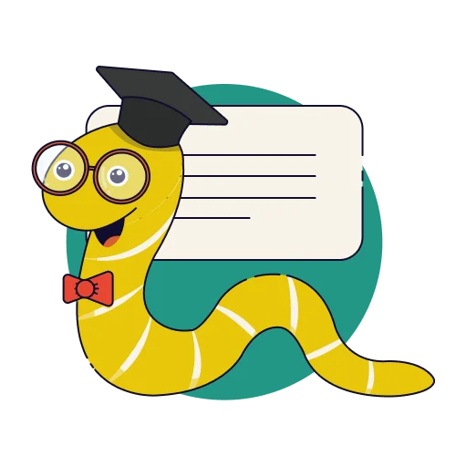 ✍️ Стикер «Книжный червь» для Telegram