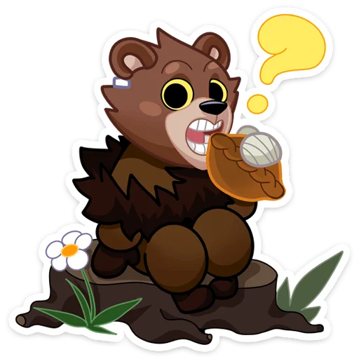 ❓ Стикер «Медвежутка без надписей» для Telegram