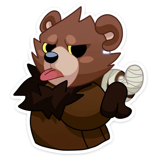 🤪 Стикер «Медвежутка без надписей» для Telegram