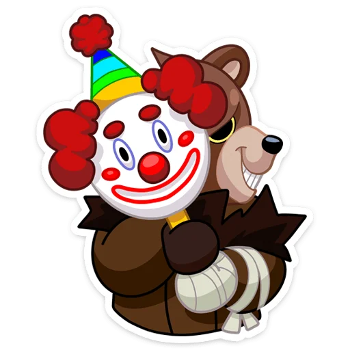 🤡 Стикер «Медвежутка без надписей» для Telegram