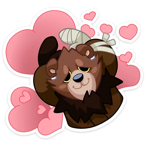 ❤ Стикер «Медвежутка без надписей» для Telegram