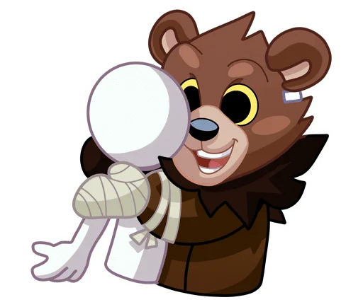🤗 Стикер «Медвежутка без надписей» для Telegram
