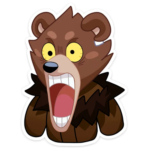 😱 Стикер «Медвежутка без надписей» для Telegram