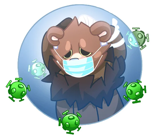 🦠 Стикер «Медвежутка без надписей» для Telegram