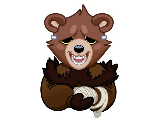 😅 Стикер «Медвежутка без надписей» для Telegram