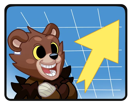 📈 Стикер «Медвежутка без надписей» для Telegram