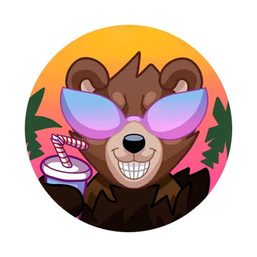 😎 Стикер «Медвежутка без надписей» для Telegram