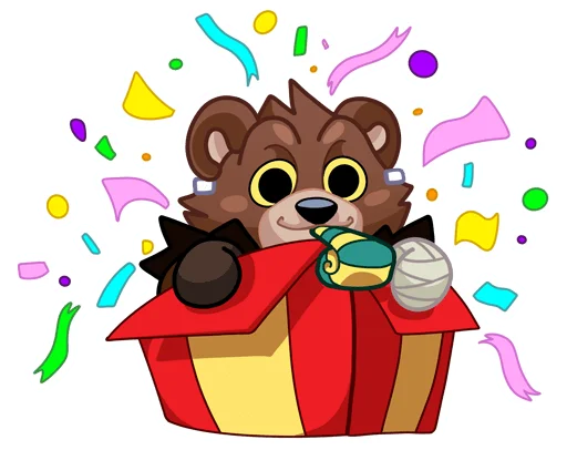 🥳 Стикер «Медвежутка без надписей» для Telegram