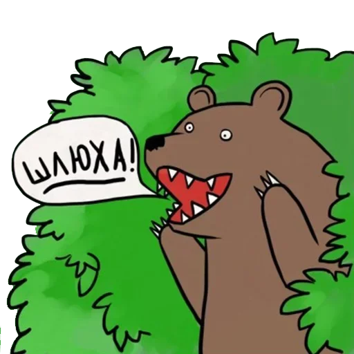 🤣 Стикер «Медведь в кустах» для Telegram
