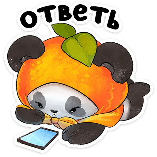 🐼 Стикер «Оранжевая панда Мей-мей» для Telegram