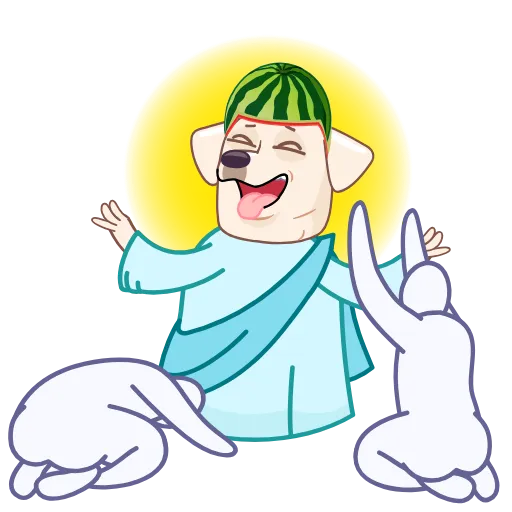 🙏 Стикер «Melon Dog» для Telegram