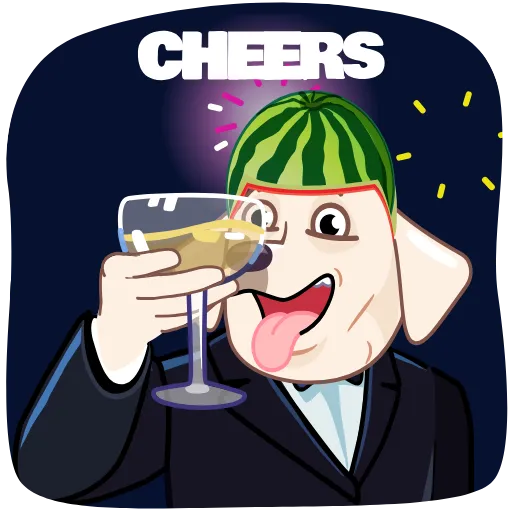 🍷 Стикер «Melon Dog» для Telegram