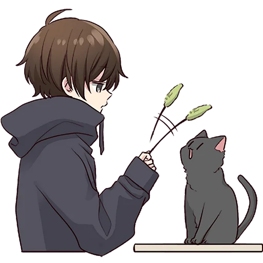 🐱 Стикер «Менхера кун 15» для Telegram