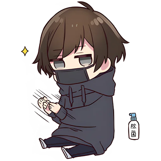 😷 Стикер «Менхера-кун 8» для Telegram