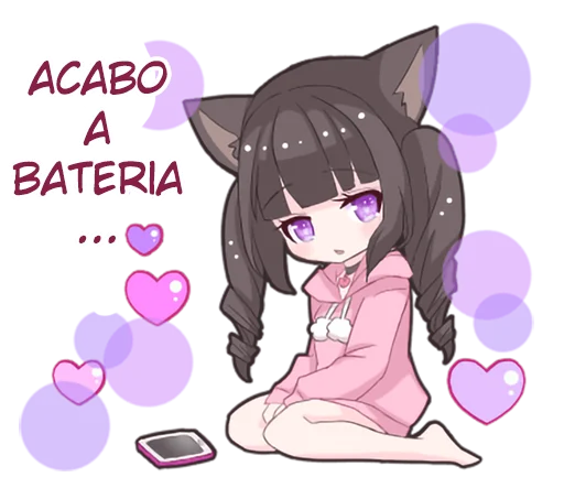 🔋 Стикер «Menhera cat» для Telegram