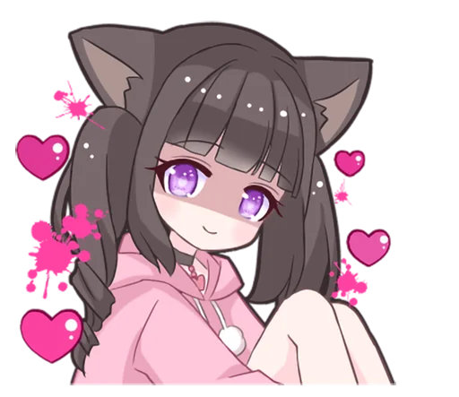 👿 Стикер «Menhera cat» для Telegram