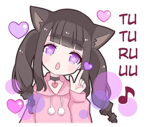 🥳 Стикер «Menhera cat» для Telegram