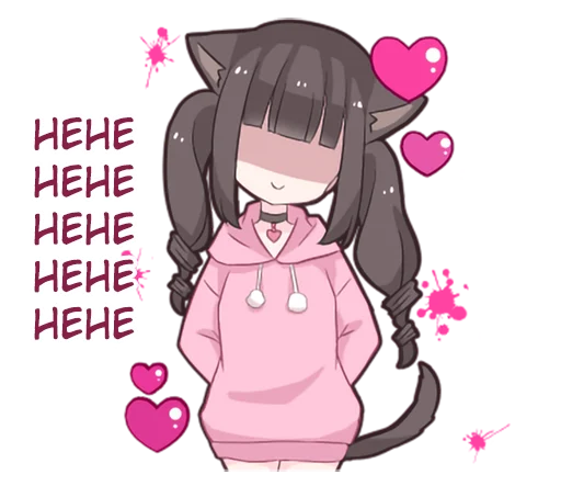 🤭 Стикер «Menhera cat» для Telegram