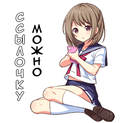 🤔 Стикер «Менхера тян» для Telegram
