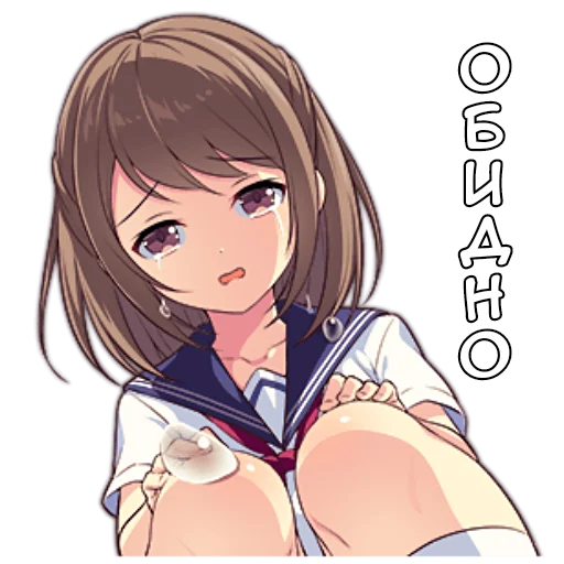 😔 Стикер «Менхера тян» для Telegram