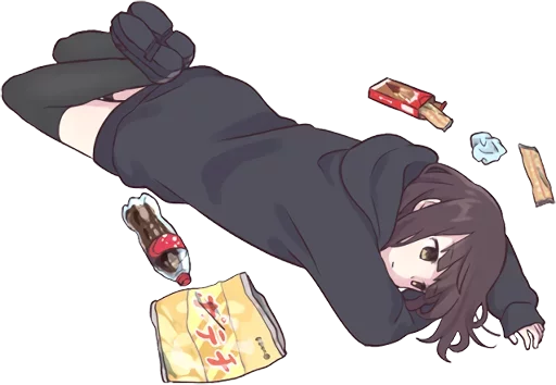 😥 Стикер «Menhera-chan-creditless» для Telegram