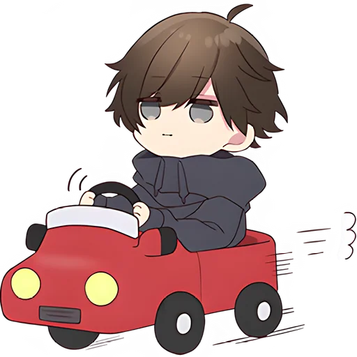 🚗 Стикер «Менхера-кун 9» для Telegram