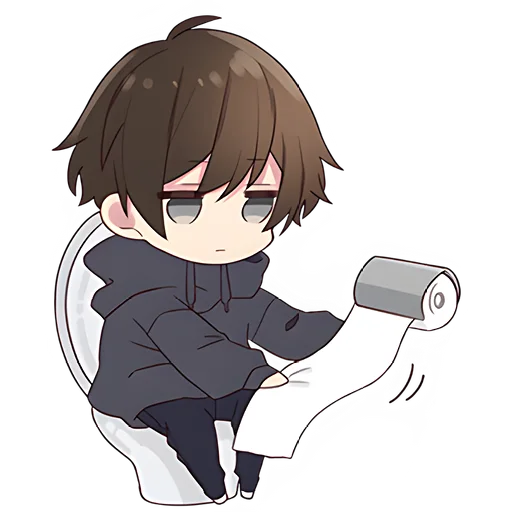 🚽 Стикер «Менхера-кун 9» для Telegram