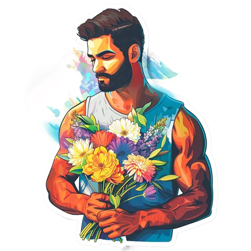💐 Стикер «men 8 марта» для Telegram