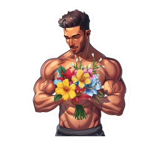 🌸 Стикер «men 8 марта» для Telegram