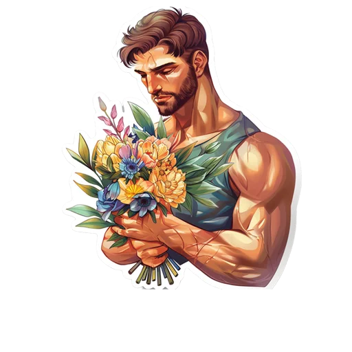 💐 Стикер «men 8 марта» для Telegram
