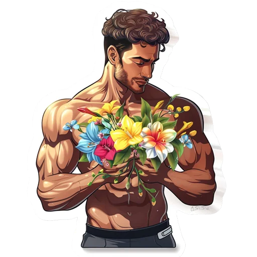 🌷 Стикер «men 8 марта» для Telegram