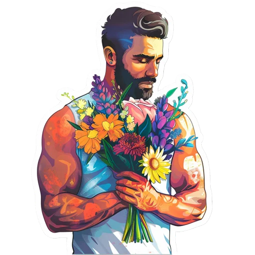 💐 Стикер «men 8 марта» для Telegram