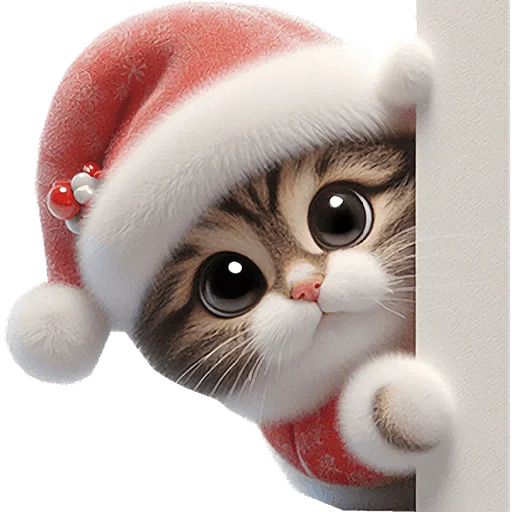 😶 Стикер «Новогодний котик» для Telegram