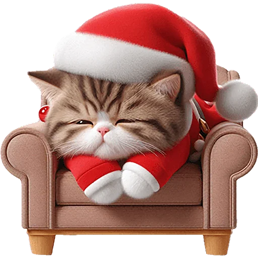 😞 Стикер «Новогодний котик» для Telegram