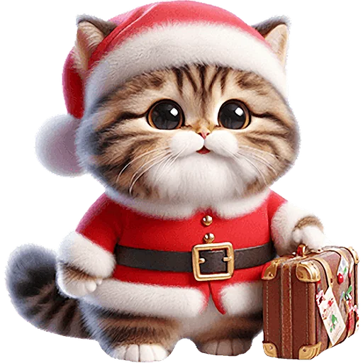 🧳 Стикер «Новогодний котик» для Telegram